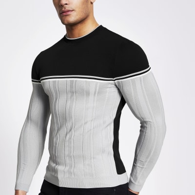 muscle fit knitwear