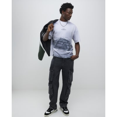 Grey Boxy Fit Palais Racing T-Shirt