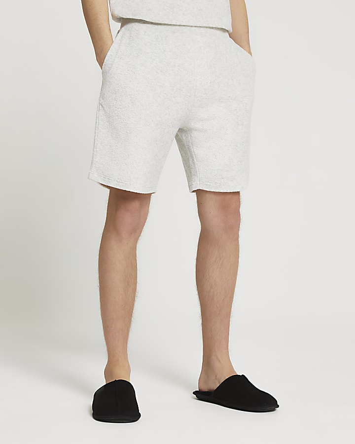 Grey brushed cotton casual shorts