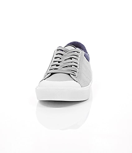 360 degree animation of product Grey canvas plimsolls frame-3