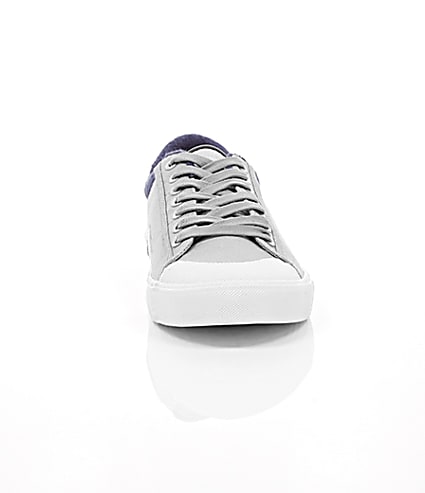 360 degree animation of product Grey canvas plimsolls frame-4