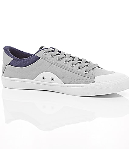 360 degree animation of product Grey canvas plimsolls frame-8