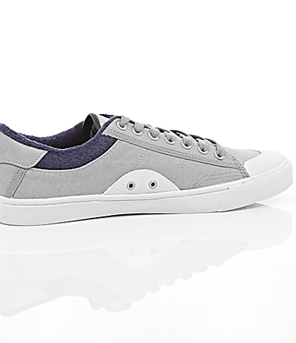 360 degree animation of product Grey canvas plimsolls frame-11