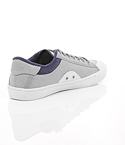 360 degree animation of product Grey canvas plimsolls frame-13