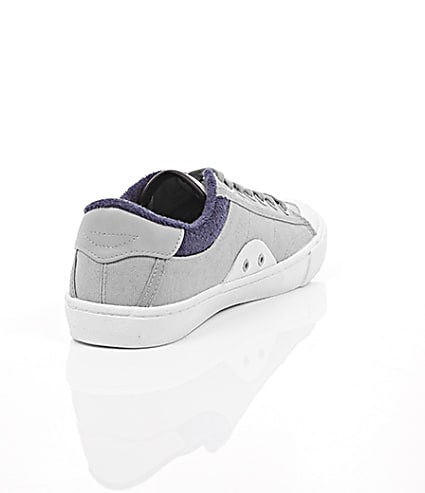 360 degree animation of product Grey canvas plimsolls frame-14