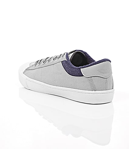 360 degree animation of product Grey canvas plimsolls frame-18
