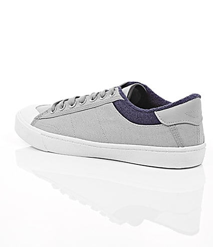360 degree animation of product Grey canvas plimsolls frame-19