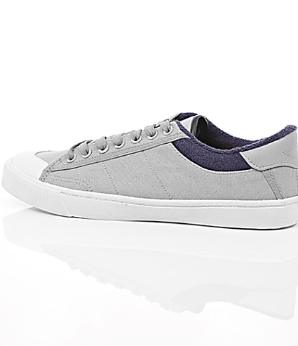 360 degree animation of product Grey canvas plimsolls frame-20