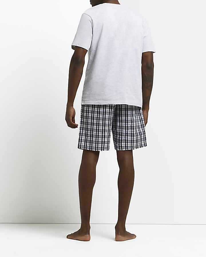 Grey check pyjama Shorts Set