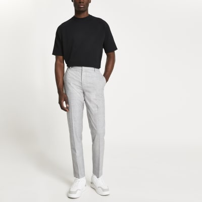 grey check trousers mens