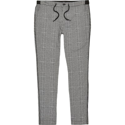 womens checked joggers