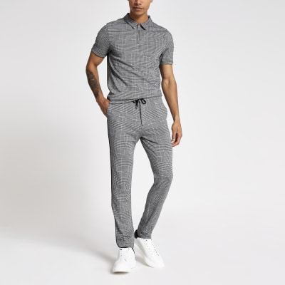 smart checked jogger trouser