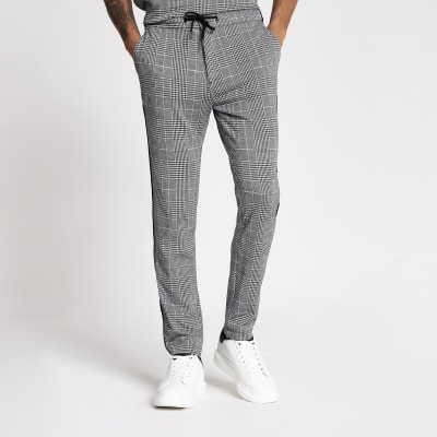 grey check joggers