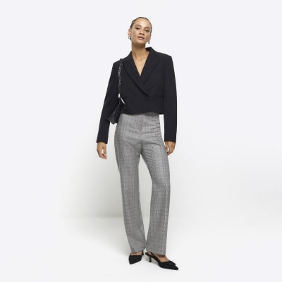 Check straight leg on sale trousers