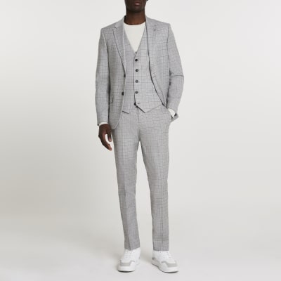 grey check coat mens