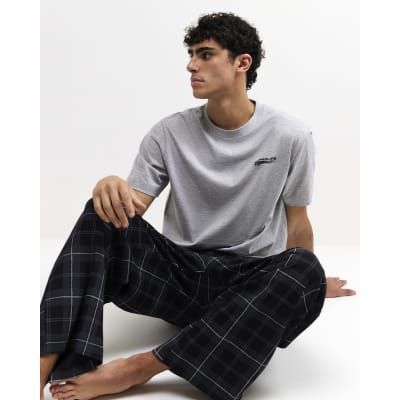 Grey Check Trousers Loungewear Set