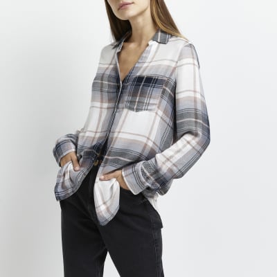 river island checked shirt women's