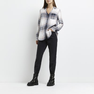 river island checked shirt women's