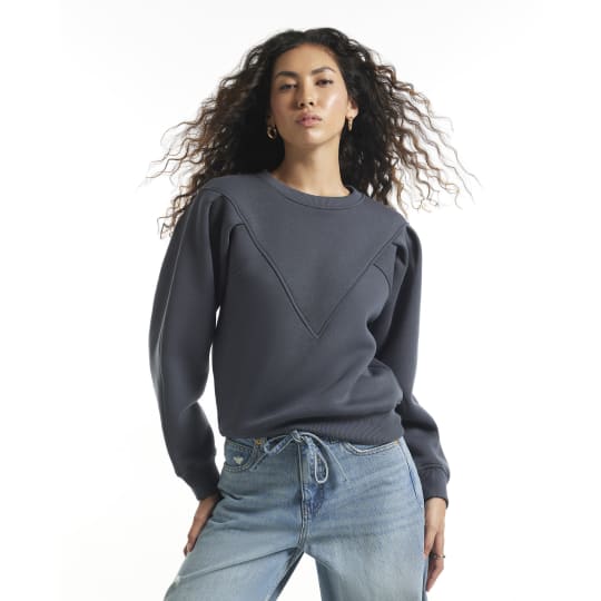 River Island Grey Chevron Panel Sweatshirt
