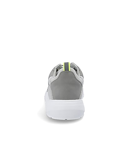 360 degree animation of product Grey chunky sole runner trainers frame-9