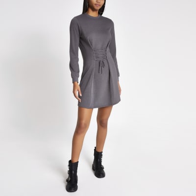 lace detail sweater dress