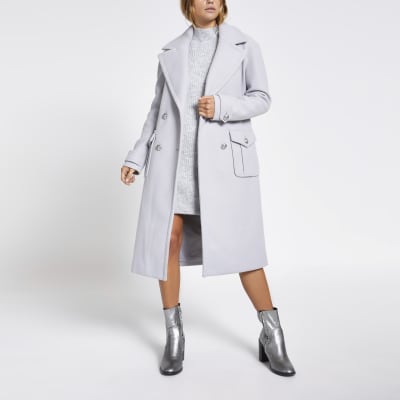 river island double breasted coat