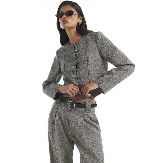 River Island Grey Drummer Boy Jacket