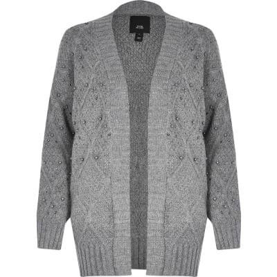 river island cable knit cardigan