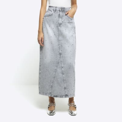 Grey 2024 embellished skirt