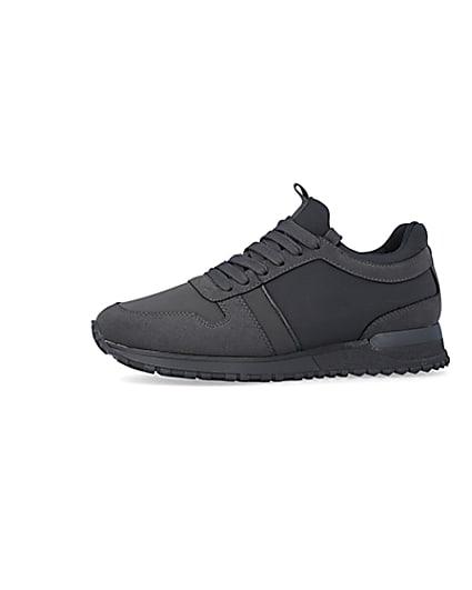 360 degree animation of product Grey embossed runner trainers frame-2