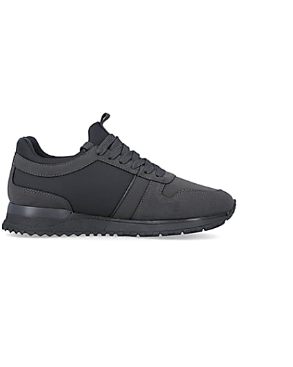 360 degree animation of product Grey embossed runner trainers frame-15