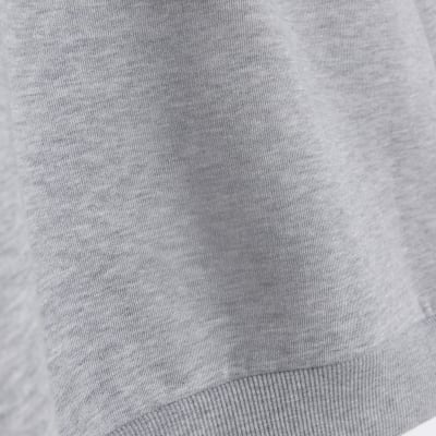 Grey Embroidered Slogan Sweatshirt