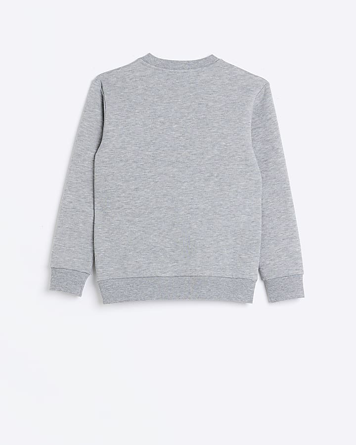 Grey Embroidered Slogan Sweatshirt