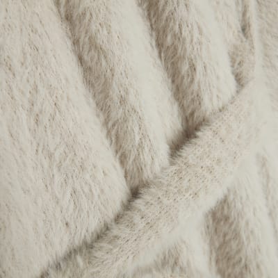 Grey faux fur lounge cardigan River Island