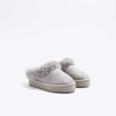 River island grey discount slippers