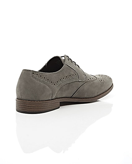 360 degree animation of product Grey faux suede brogues frame-13