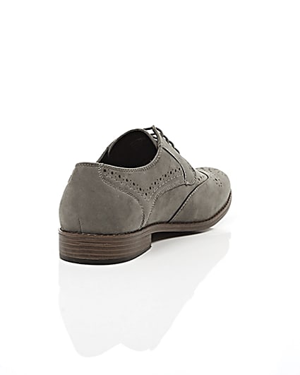 360 degree animation of product Grey faux suede brogues frame-14