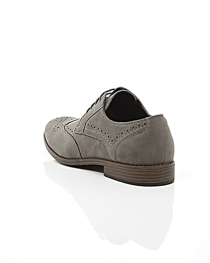 360 degree animation of product Grey faux suede brogues frame-18