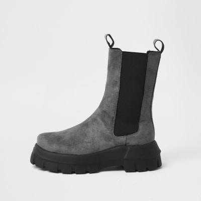 chelsea boots suede grey