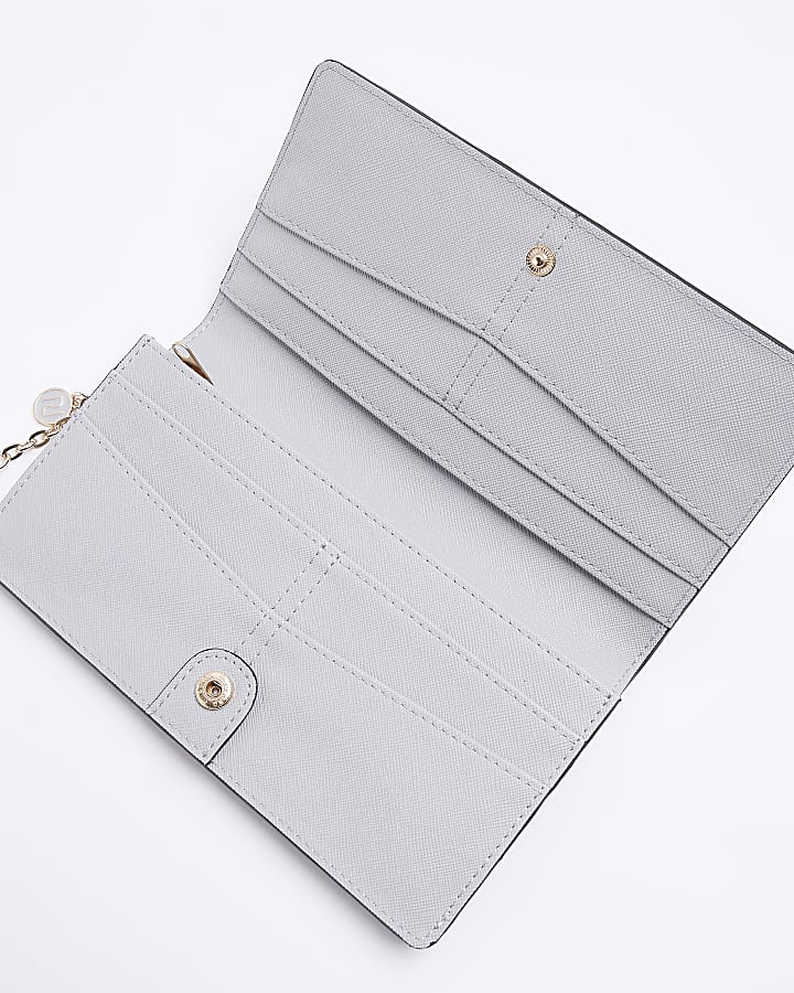 Grey foldover snaffle purse