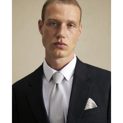Grey Geometric Tie