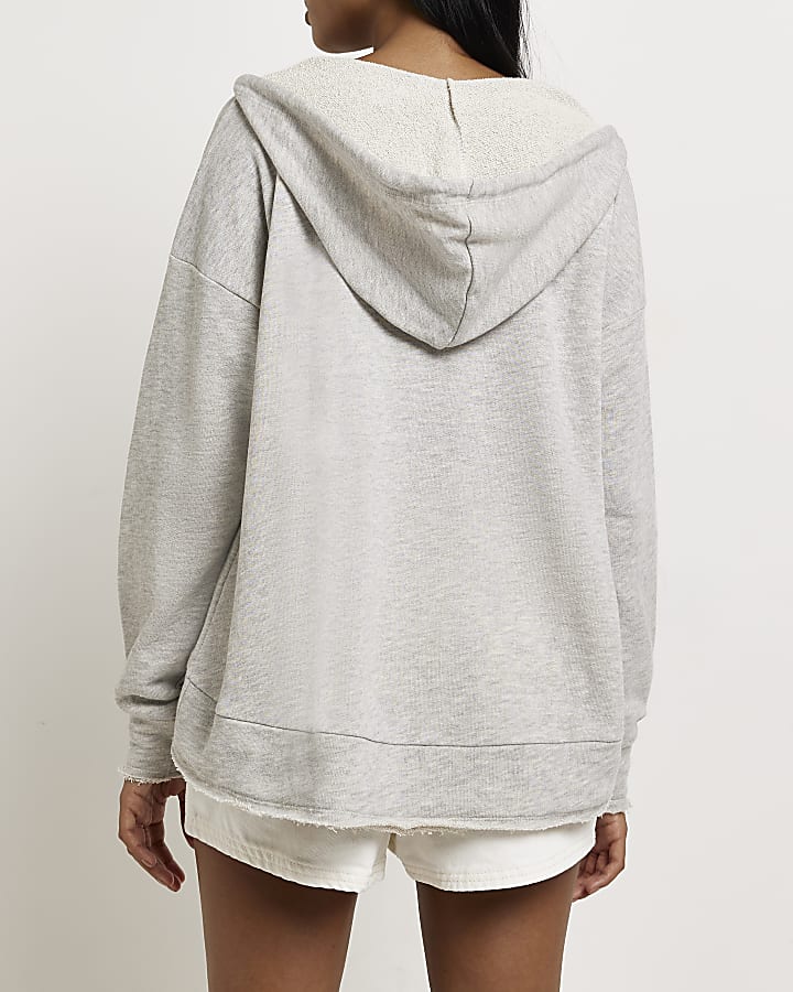 Grey graphic oversized hoodie