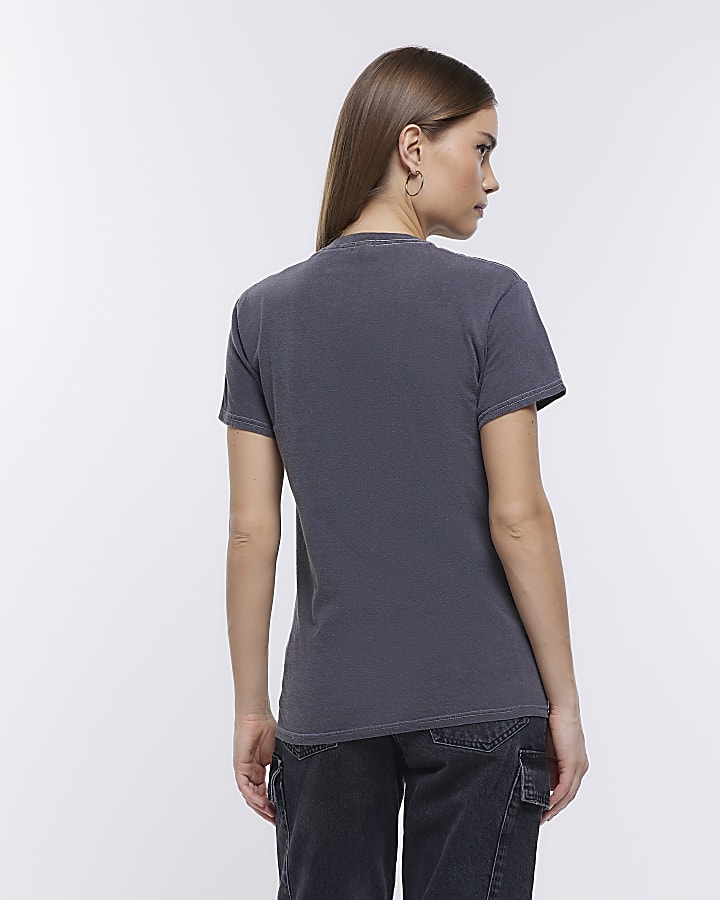 Grey graphic print t-shirt