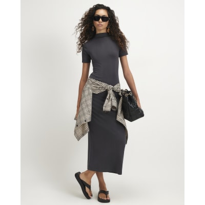 Grown On Neck Column Maxi Dress