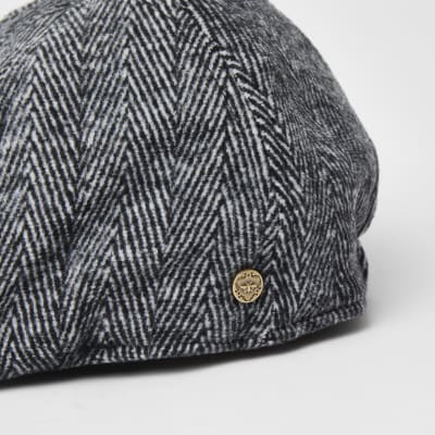 river island mens flat caps