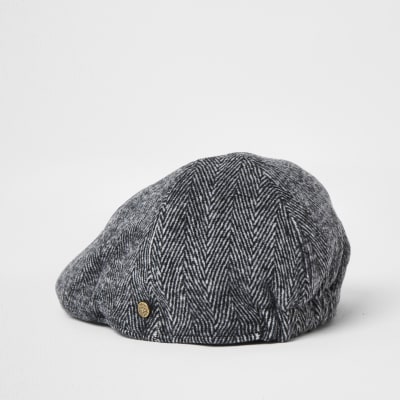 river island mens flat caps