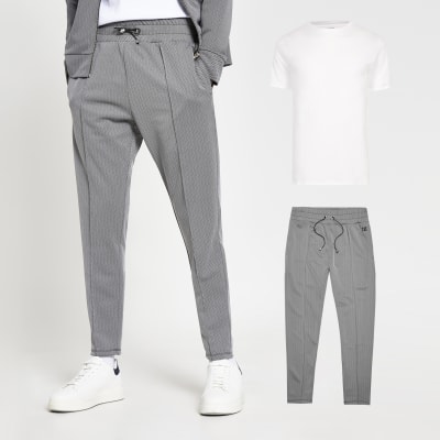 grey joggers and sweatshirt set