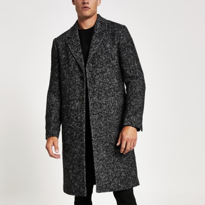river island grey wool coat