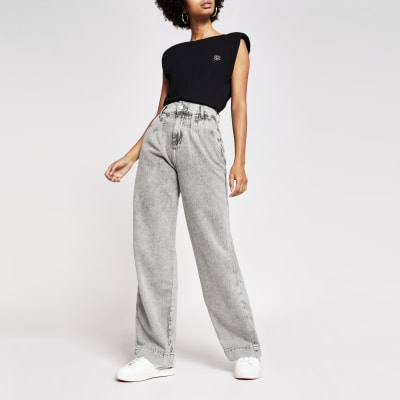grey wide jeans
