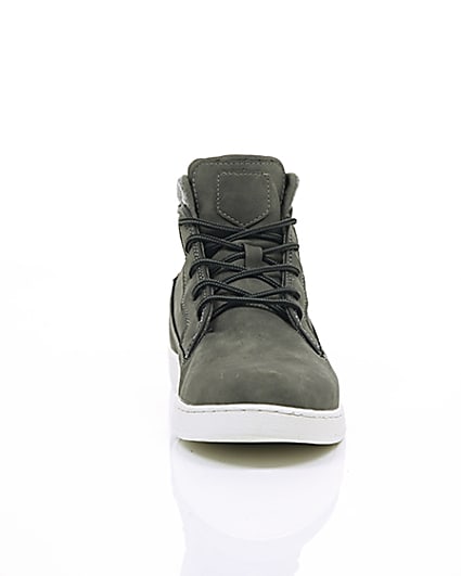 360 degree animation of product Grey high top trainers frame-4